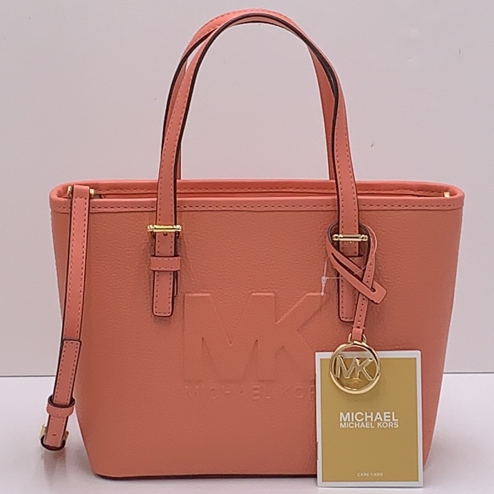 Michael Kors Xs Cryl Conv Tz Tote Sherbert Leather - Picture 1 of 16